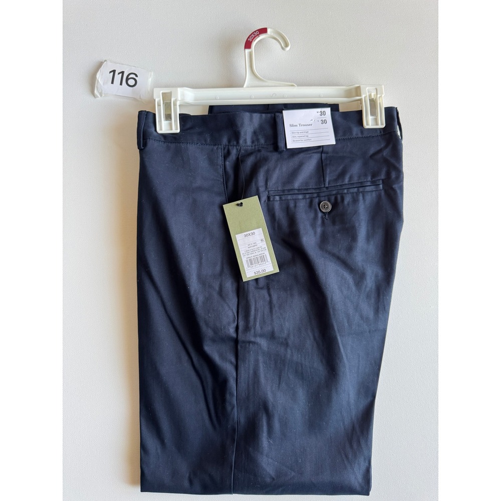 Goodfellow & Co. Slim Trousers Chino Pants‎ Navy Blue Comfort Fit W30 L30 - Picture 9 of 9